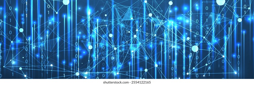 Big Data futuristic, technology light design. Vector datum digital background. Illustration innovation of data system. Hand drawn illustration.