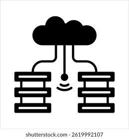 Big Data Glyph Icon. Simple Vector Illustration on White Background