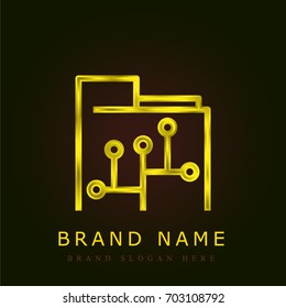 Big data golden metallic logo