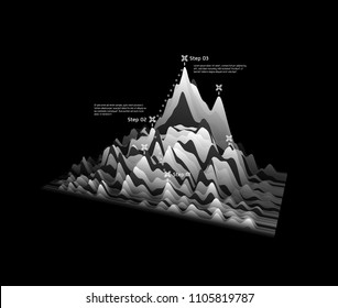 Big data graph visualization. Dynamic effect. Cover design template. Can be used for advertising, marketing and presentation. Vector illustration.