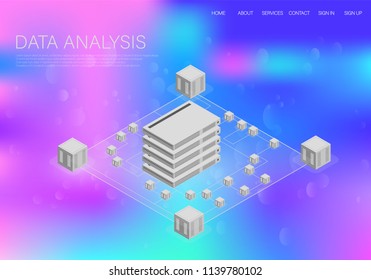 Big data , great design for any purposes. Big data vector illustration. Big data graphic. Technology background. Modern construction site background. Data center.