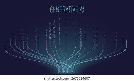 Big Data Handler Streams Technology Generative AI. EPS10 Vector