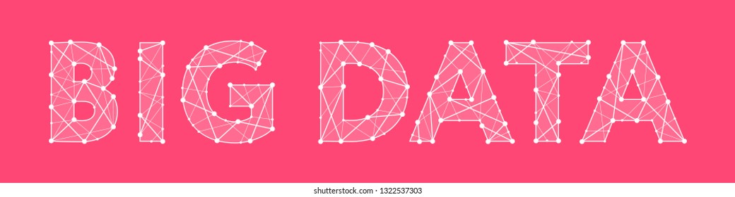 Big Data Headline Logo Design Made Of Dots And Thin Lines