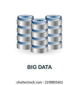 Icono de Big Data. 3d ilustración de la recopilación de inteligencia artificial. Icono 3d de Creative Big Data para diseño web, plantillas, infografías y más