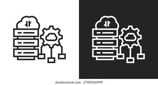 Icono De Big Data En Estilo De Línea En Blanco Y Negro