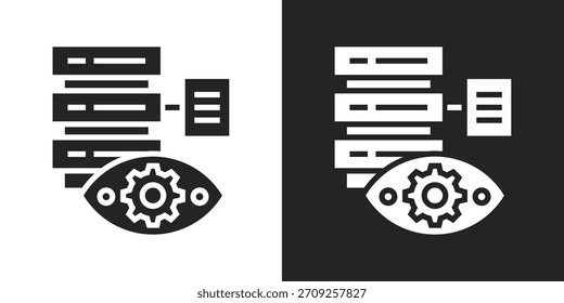 Ícone De Big Data Em Estilo De Glifo Preto-E-Branco