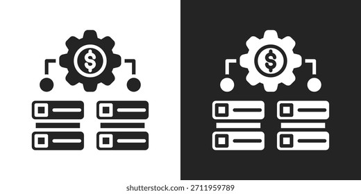 Ícone De Big Data Em Estilo De Glifo Preto-E-Branco