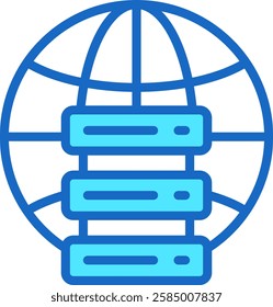 Big Data Icon Blue Color Vector Illustration
