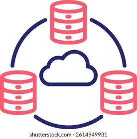 Big Data Icon Color Vector Illustration