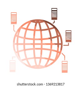 Big Data Icon. Flat Color Ladder Design. Vector Illustration.