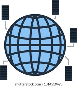 Big Data Icon. Flat Color Design. Vector Illustration.