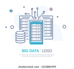 Big Data Icon. Flat Design. Vector Illustration