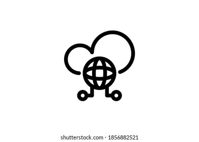 Big Data Icon - Global Cloud