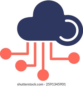 Big Data Icon Glyph Color Vector Illustration