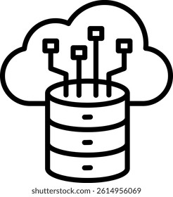 Big Data Icon Line Vector Illustration