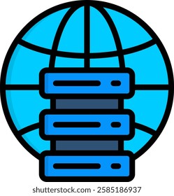 Big Data Icon Lineal Color Vector Illustration