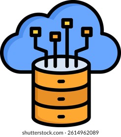 Big Data Icon Lineal Color Vector Illustration