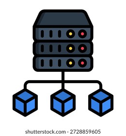 Ícone de Big Data - Ilustração de Vetor de Estilo de Cor Linear
