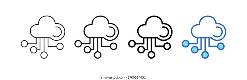 Ilustración vectorial de estilo de esquema de icono de Big Data