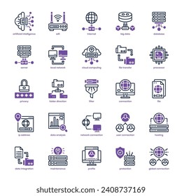 Big Data icon pack for your website design, logo, app, and user interface. Big Data icon dual tone design. Vector graphics illustration and editable stroke.