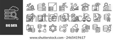 big data icon set for design elements	