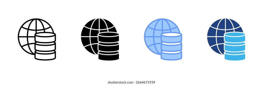 Big Data icon set multiple style collection