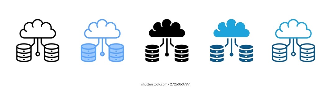 Big Data icon set multiple style collection