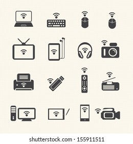 Big Data icon set, Wireless technology