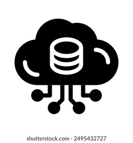 big data icon with style glyph