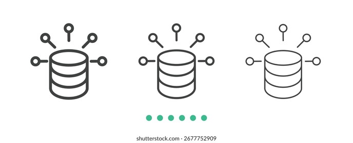 Ícone Big Data. Vetor de ícone de linha fina