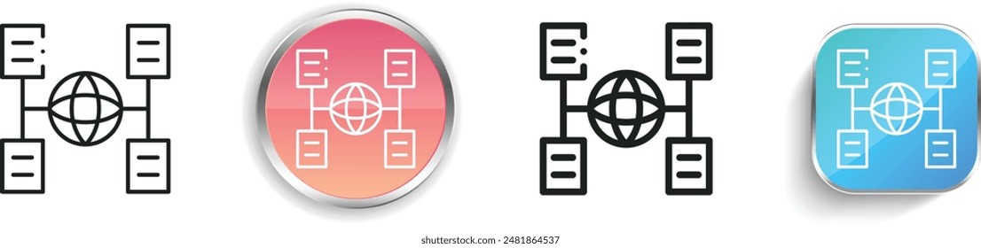big data icon. Thin Linear, Regular and Button Style Design Isolated On White Background