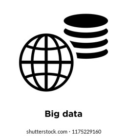 Big data icon vector isolated on white background, logo concept of Big data sign on transparent background, filled black symbol