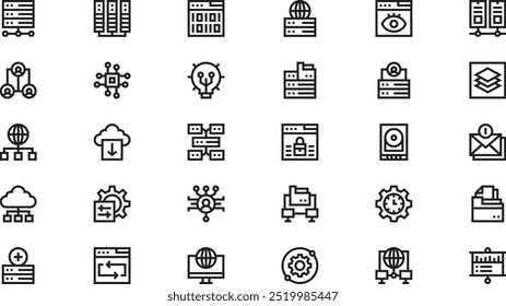 Ícones de Big data Coleção de ícones vetoriais de alta qualidade com traço editável. Ideal para projetos profissionais e criativos.