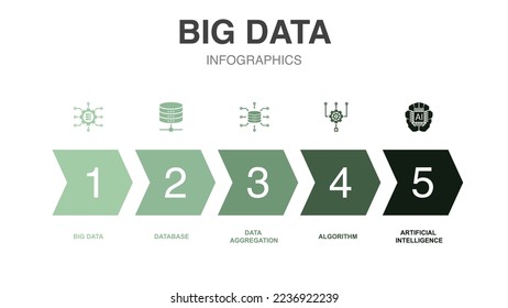 big data icons Infographic design template. Creative concept with 5 steps