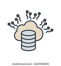 big data icons isolated on White Background. Flat style design
