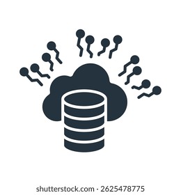 ícones de big data isolados no fundo branco. Design de estilo plano
