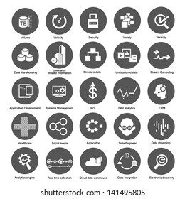 Big Data Icons Set For Business And Enterprise