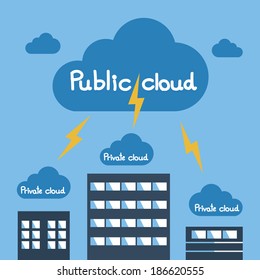 Big Data icons set, Cloud computing