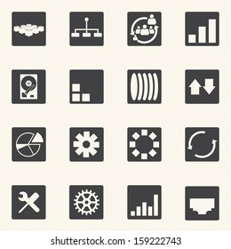 Big Data icons set, Diagram graphs