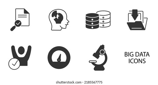 Big Data  Icons Set . Big Data Pack Symbol Vector Elements For Infographic Web