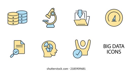 Big Data  Icons Set . Big Data Pack Symbol Vector Elements For Infographic Web