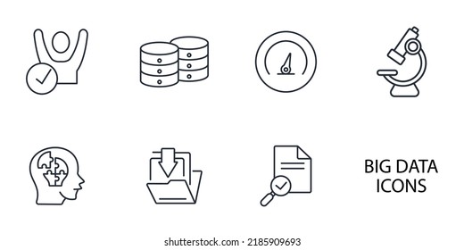 Big Data  Icons Set . Big Data Pack Symbol Vector Elements For Infographic Web