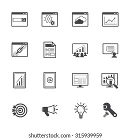 Big data icons set, SEO concept