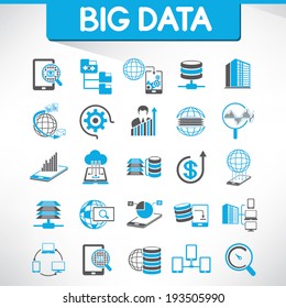 Big Data Icons Set And Web Analytics Icons Set