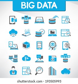 Big Data Icons Set And Web Analytics Icons Set