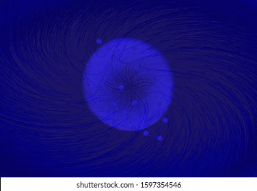 Big Data Illustration. Artificial Intellegence Vector Background. Future Technologies Fantasy Wallpapers in Blue Colors