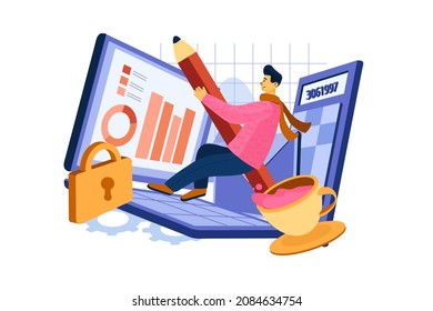 Big Data Illustration concept. Flat illustration isolated on white background