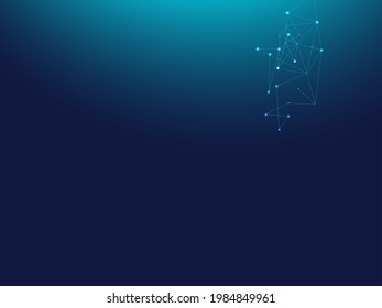 Big Data Information, Polygonal Triangular Nodes. Galaxy Net Futuristic Design, Network Connection. Linked Lines Plexus Vector Background. Blue Technology Space, Internet Cyberspace Data Concept.
