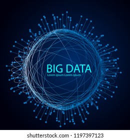 big data information sorting visualization. Social network, financial analysis 