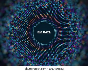 Big data information vector concept. Abstract futuristic background with 3d visualization. Illustration of data futuristic visualization digital code